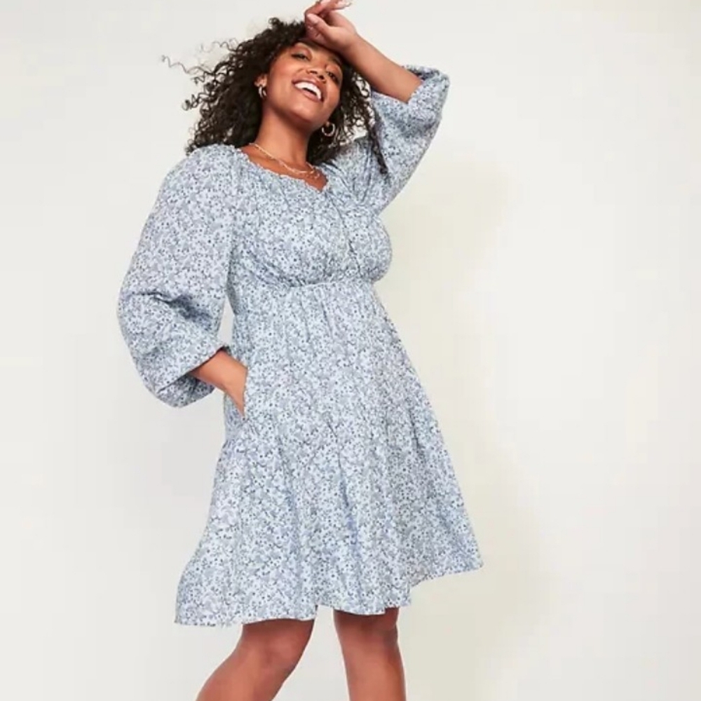 Old Navy Poet Swing Milkmaid Dress XL